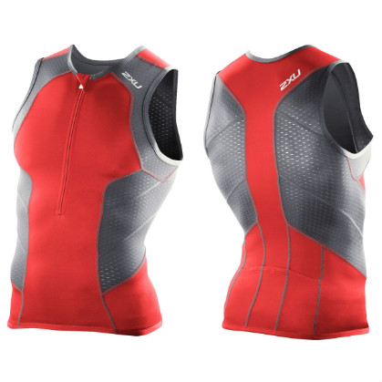 2XU Perform tri singlet heren 2014 MT2850a Neon red/Charcoal 2XUMT2850ARECH